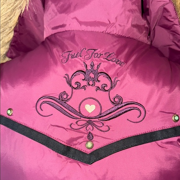 Peeples & Lula Puffer Vest Burgundy Black Faux Fur Collar Stylish Layering Sz S - Picture 3 of 16